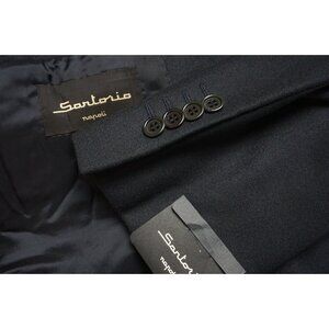 Sartorio Napoli x Kiton Solid Black 100% Wool Sport Coat Jacket Sz 42R Brand New